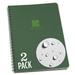 Rite in the Rain Weatherproof Side Spiral Notebook 6.625 x 8.5 Green Cover Dot Grid Pattern 2 Pack (No. 973DG-LGL2)