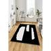 LaModaHome Area Rug Non-Slip - Black Vector Soft Machine Washable Bedroom Rugs Indoor Outdoor Bathroom Mat Kids Child Stain Resistant Living Room Kitchen Carpet 2.7 x 6.6 ft