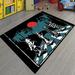 LaModaHome Non-Slip Rug Modern Anime & Manga Office Rug: Abstract Cartoon Design Washable Mat Child Stain Resistant Living Room Kitchen Carpet - Size: 4 9X2 6ft(150X80cm)