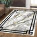 Black Framed Marble Rug Decorative Rug Modern Abstract Style Area Rug For Indoor Living Room Bedroom Study Dining Room Corridor And Outdoor Terrace 2 x 3