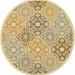 HomeRoots 7 ft. Round Ivory Grey Floral Medallion Indoor & Outdoor Area Rug - Ivory - 7 ft. Round