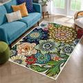 Floral Printed Carpet Ultra Soft Modern Area Rugs Rug Home Room Plush Carpet Decor Floor Mat Bohemian Abstract Throw Rugs Washable Soft Floor Carpets Mat