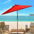 pat8009a collection cannes beige 9ft wooden outdoor umbrella 9-foot