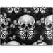 SKYSONIC Skull Butterfly Area Rug 4 x5 Pet & Child Friendly Carpet for Living Room Bedroom Dining Room Indoor Outdoor Soft Rug Washable Non Slip Comfortable Area Rug