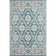 8 x 10 ft. Blue & Gray Floral Stain Resistant Indoor & Outdoor Rectangle Traditional Area Rug - Blue and Gray - 8 x 10 ft.