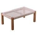 Afuera Living Modern Wicker Outdoor Cocktail Table in Natural