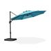 PURPLE LEAF 11 ft Round Aluminum 360-degree Rotation Offset Cantilever Umbrella Patio Outdoor Umbrella for Garden Deck Pool Patio Turquoise Blue