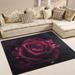 Dreamtimes Rose Floral Area Rug 5 x7 Pet & Child Friendly Carpet Indoor Outdoor Soft Rug Washable Non Slip Comfortable Area Rug