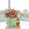 Giyblacko Flower Pots Creative Garden Rabbit Animal Meaty Flower Pot Resin Potted Balcony Garden Outdoor Creative Platter