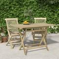 Gecheer Solid Wood Teak Folding Patio Table Gray 47.2 x27.6 x29.5 Durable Outdoor Furniture for Your Patio Parcel