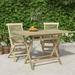 Gecheer Solid Wood Teak Folding Patio Table Gray 47.2 x27.6 x29.5 Durable Outdoor Furniture for Your Patio Parcel