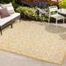 Madrid Vintage Filigree Textured Weave Cream/Yellow 9 ft. x 12 ft. Indoor/Outdoor Area Rug