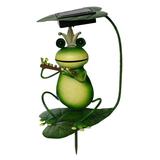 QIIBURR Solar Garden Lights Outdoor Decorative Green Delicate Frogs Shape Art Solar Garden Decorative Iron Lamp Solar Garden Lights Decorative Solar Garden Lights Outdoor