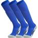 APTESOL Knee High Soccer Socks Team Sport Cushion Socks for Boys Girls Men Women [3-Pair Blue S]