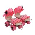 FRCOLOR Children Adjustable Double Row Skating Patins Four Wheels Skates Shoes Children Gifts Size 25-32 (Pink)