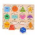 Wooden Puzzle Animal Puzzle Jigsaw Set Montessori Toys Game Wooden Jigsaw Puzzles for Toddlers for 1 2 3 Years Old Toddlers shape board