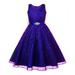 Pimfylm Beach Dresses For Women Toddler Girl Ruffled Sleeve Dress Cotton Linen Sleeveless Kid Casual Summer Sundress 2023 Purple 9-10 Years