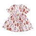 ZRBYWB Children s Summer Short Sleeve Dresses Girls Dresses 2023 New Full Print Sun Print A Line Dress Ruffle Half Sleeve Party Dress