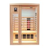 Ashion 2 Person Far Infrared Hemlock Saunas Room 2 In 1 Indoor Ceramic Infrared Sauna With Low EMF Heaters Ceramic Heating Cubes For Home