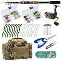 Dr.Fish Fishing Rod and Reel Combos 125pcs Full Kit Carbon Fiber Telescopic Spinning Rod 9+1BB Spinning Reel Tackle Bag Lines Lure Bait Accessories Fishing Gear Kit Organizer 4 Size Rod