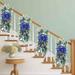 2023 Christmas Wreaths Staircase Decorations Artificial Stairs Christmas Garland for Front Door Wall Window Stair Home Decor Hanging Ornaments (Blue One Size)