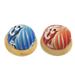 2 Pcs Japanese Style Wooden Base Pin Cushion Lovely Wave Printing Needle Cushion DIY Handcraft Sewing Tool Supplies(Blue Red Style)