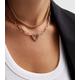 Gold Diamanté Heart 2 Row Layered Chain Necklace New Look