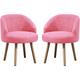 Niceme - Tub Chairs Set of 2, Linen Fabric Armchair for Living Room, Lounge Sofa Chair Occasional Chair for Reception Bedroom (Pink)