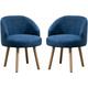 Tub Chairs Set of 2, Linen Fabric Armchair for Living Room, Lounge Sofa Chair Occasional Chair for Reception Bedroom (Blue)