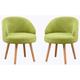 Niceme - Tub Chairs Set of 2, Linen Fabric Armchair for Living Room, Lounge Sofa Chair Occasional Chair for Reception Bedroom (Green)