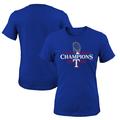 Girls Youth Fanatics Branded Royal Texas Rangers 2023 World Series Champions Official Logo T-Shirt