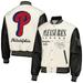 Men's PLEASURES White Philadelphia Phillies Full-Snap Varsity Jacket