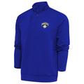 Men's Antigua Blue New York Knicks Metallic Logo Generation Quarter-Zip Top