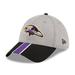 Men's New Era Heather Gray/Black Baltimore Ravens Striped 39THIRTY Flex Hat