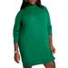 Plus Size Women's Sweater Dress With Sheer Panel by ELOQUII in Emerald (Size 18/20)