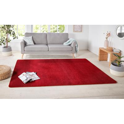 Teppich HANSE HOME "Shashi" Gr. 3, rot, B:140cm H:8,5mm L:200cm, Kunstfaser, Teppiche, Kurzflor, Unifarben, Läufer, weich, Esszimmer, Kinderzimmer, Flur Image