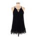 Free People Cocktail Dress - A-Line Plunge Sleeveless: Black Solid Dresses - Women's Size Small