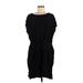 Gap Casual Dress - Shift Scoop Neck Short sleeves: Black Print Dresses - Women's Size Large