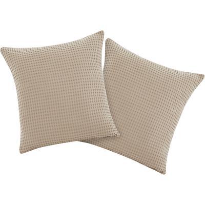 Kissenbezug ANDAS "Greta", beige, B:50cm L:50cm, Baumwolle, Obermaterial: 100% Baumwolle, Kissenbezüge, in Waffelpiqué Optik, in vielen Farben erhältlich, Bezug in 50x50 cm Image