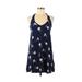 American Eagle Outfitters Casual Dress - Mini Halter Sleeveless: Blue Print Dresses - Women's Size Medium