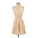 Zara Casual Dress - Mini Collared Sleeveless: Tan Solid Dresses - Women's Size Small