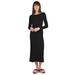 MeMoi Women's Luxe Ribbed Maxi Dress (Size XL) Black, Rayon,Spandex