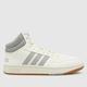 adidas hoops 3.0 mid trainers in white & grey