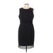 Calvin Klein Casual Dress - Sheath Crew Neck Sleeveless: Black Solid Dresses - Women's Size 10