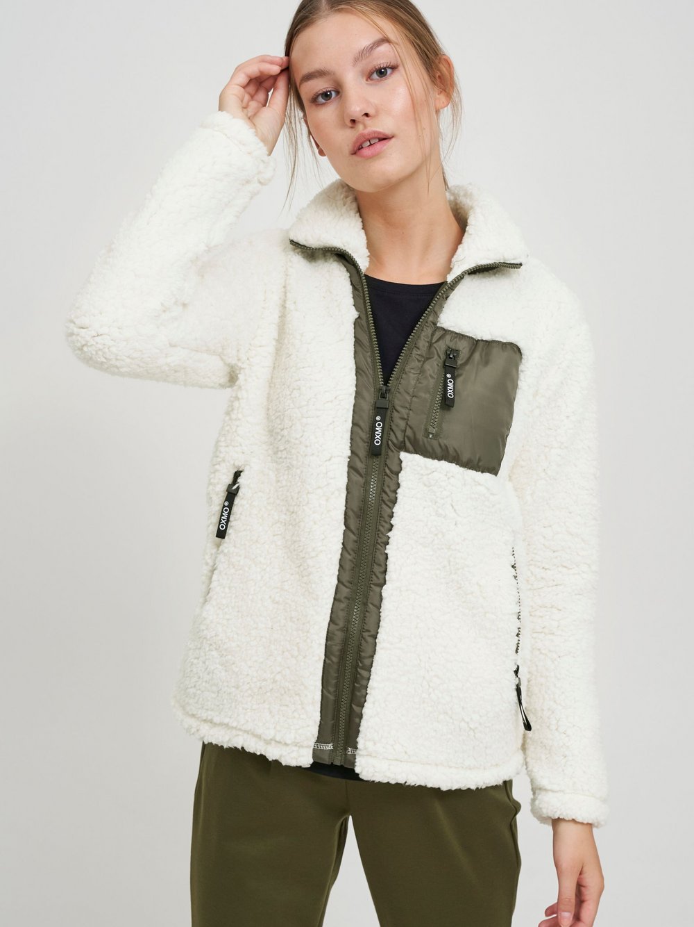 OXMO Fleecejacke Damen weiß, L Image