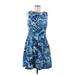 db established 1962 Casual Dress - A-Line Crew Neck Sleeveless: Blue Dresses - Women's Size 8