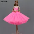 Sweet Pink Fashion Ballet Dress For Barbie Doll Outfits Party Dress Gown Vestidoes Clothes For