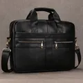 Newsbirds Leather Men Briefcase Doctor Layer Business Man Laptop Bag 15 6 pollici borse per Computer