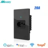 Melery Wifi Smart Tuya Brasilien Steckdose Power Monitor Strom Statistiken 20A Stecker Steckdose Glas Panel von Alexa Google Hause
