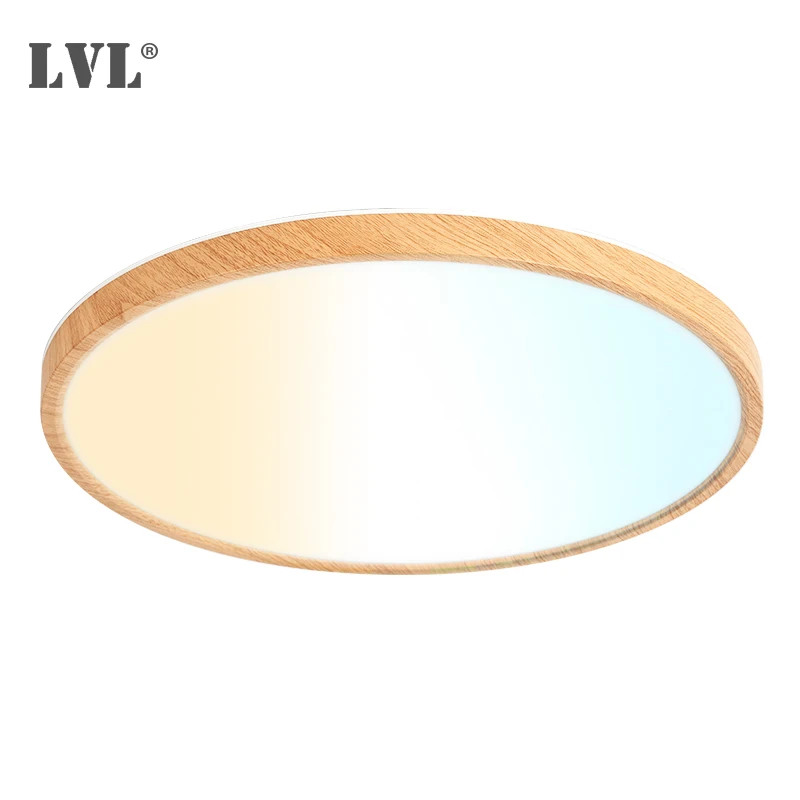 Moderne runde LED-Panel-Leuchte mit Holzmaserung, goldene CCT-Beleuchtung für Zuhause, Küche, Schlafzimmer, Badezimmer, Deckenleuchte